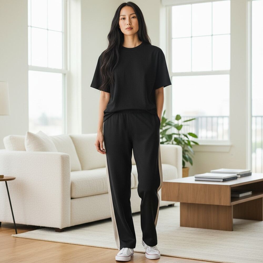 Vintage Y2K 2000s New York Laundry Wide Leg Sweats Sweat Pants Large Sporty